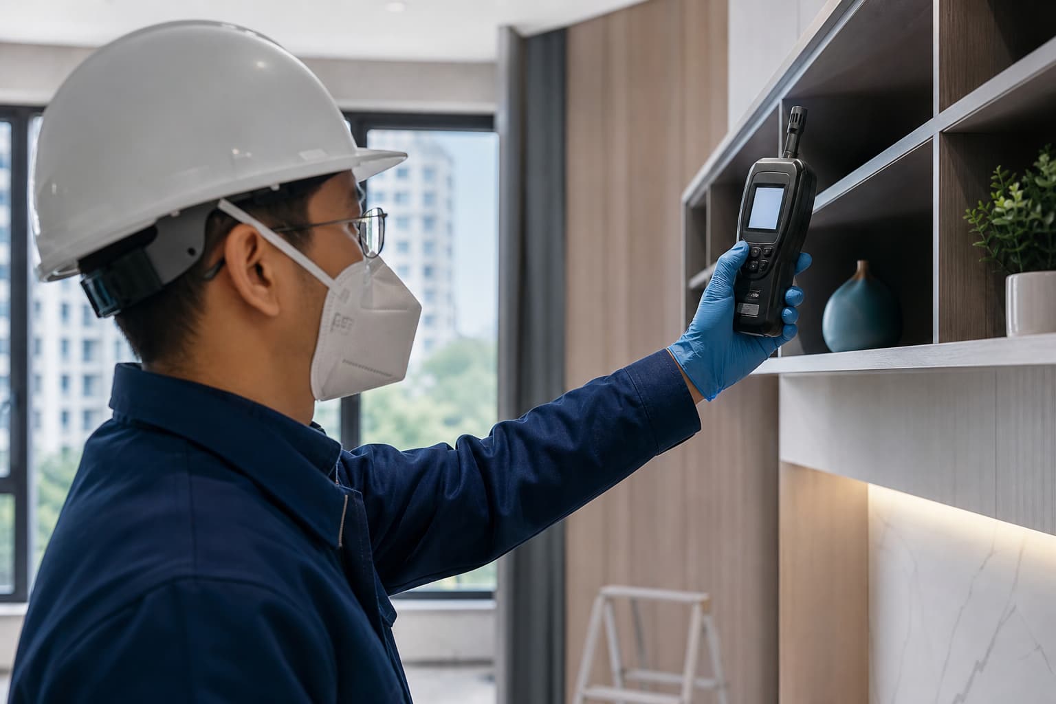 Closed-room formaldehyde and TVOC verification testing with a meter