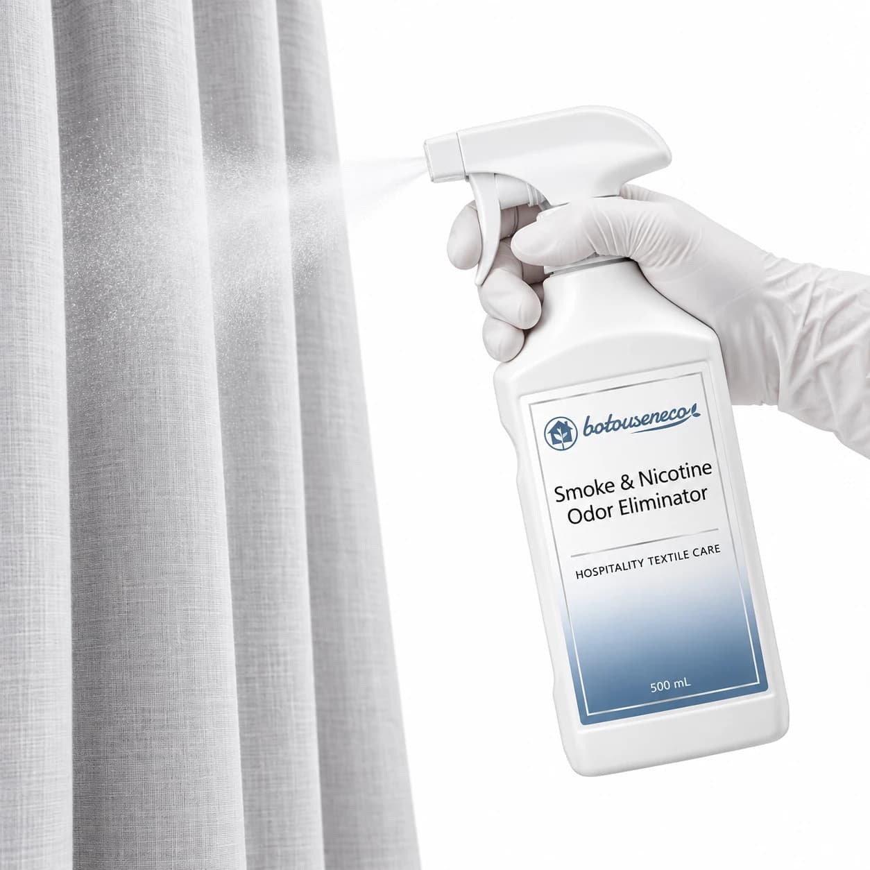 Fast-turnaround hospitality treatment with Smoke & Nicotine Odor Eliminator
