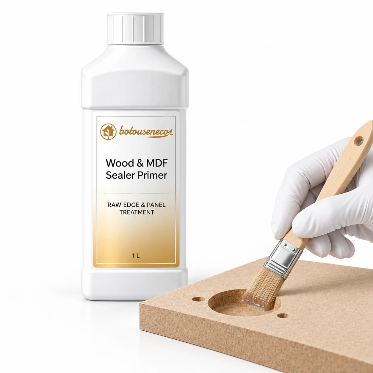Brush and HVLP sealing of raw MDF cut edges with Penetrating Wood & MDF Sealer Primer