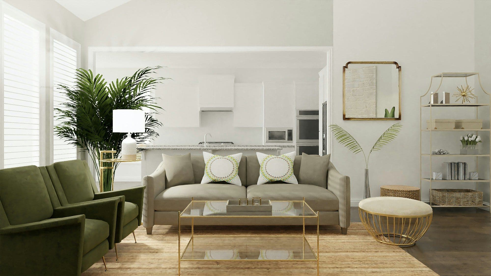 Bright ventilated living room with natural oak cabinetry stabilized against seasonal humidity swings.