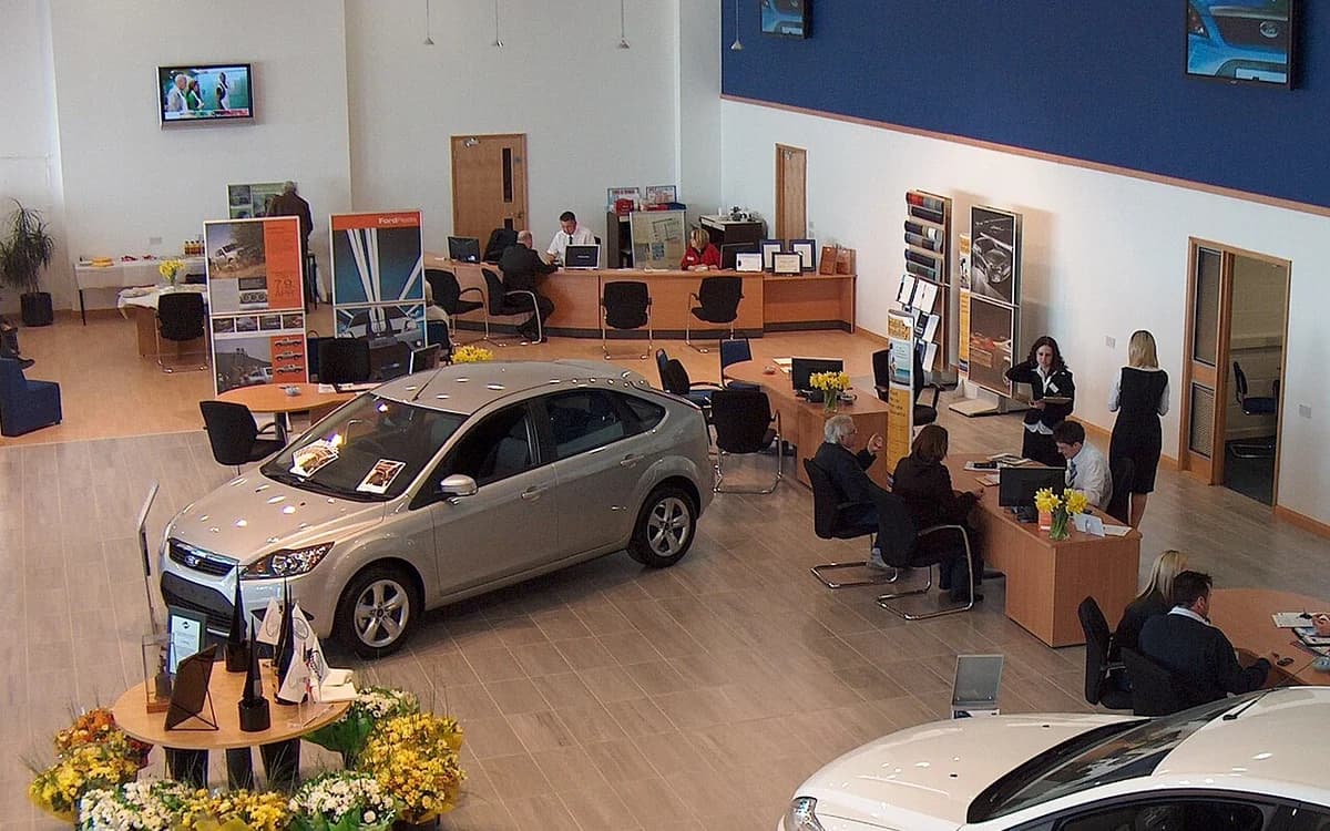 Automotive 4S dealership showroom and new vehicle delivery bay