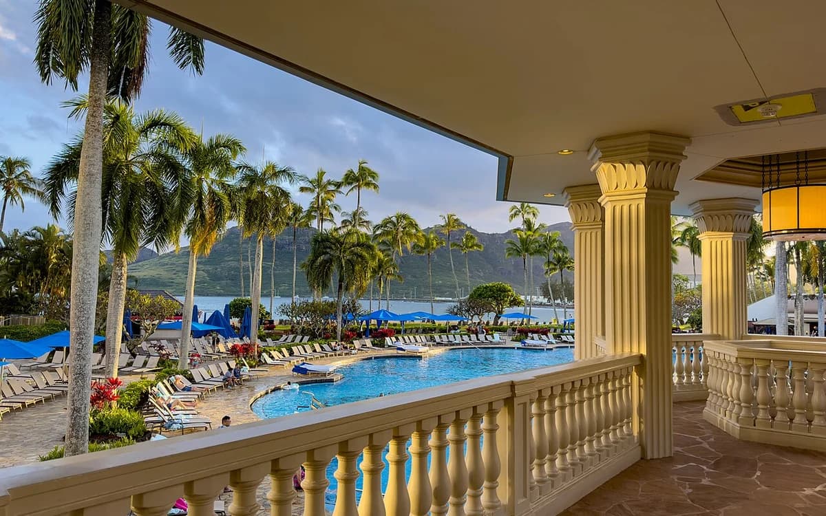 Luxury resort hotel property in a warm tropical climate