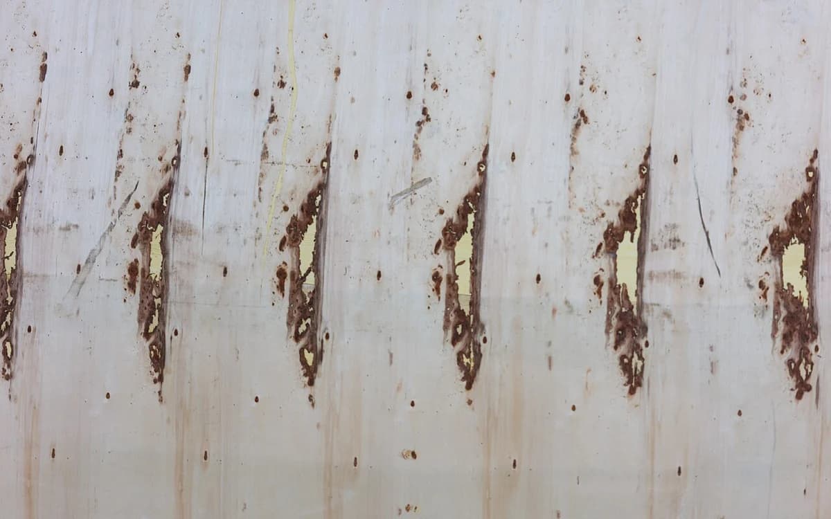Macro view of rotary-cut natural birch wood veneer sheets showing open wood grain vessels