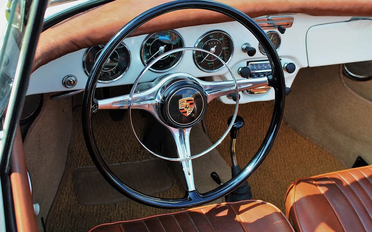 Alcantara microfiber suede steering wheel and luxury dashboard trim